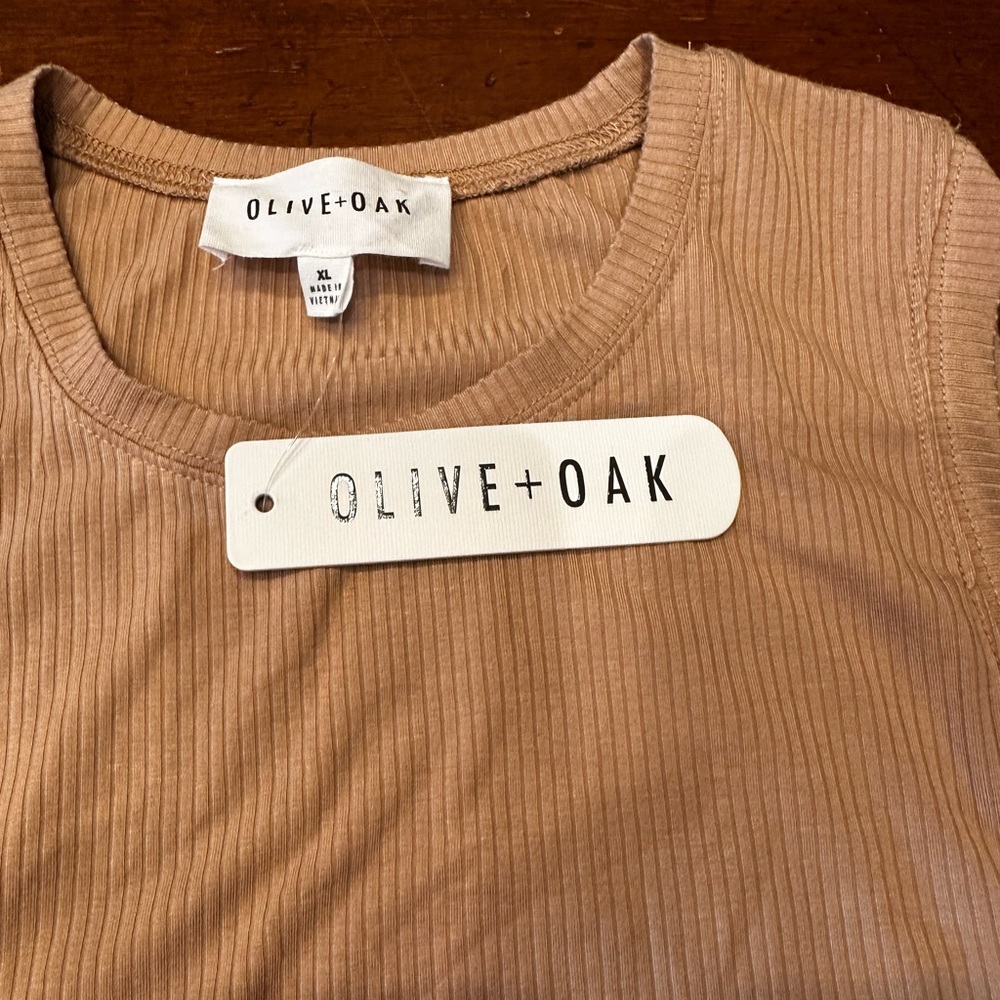 Olive and Oak NWT size XL Tan ribbed cut out tank maxi dress - Picture 9 of 15